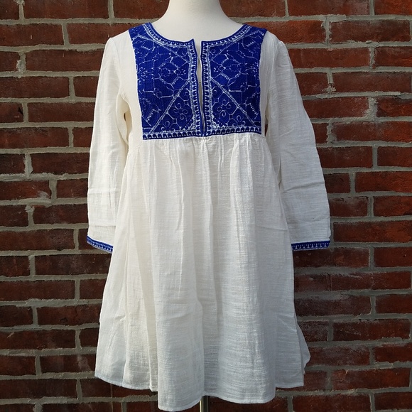Zara Tops - Zara Woman Embroidered 3/4 Peasant Tunic Top S